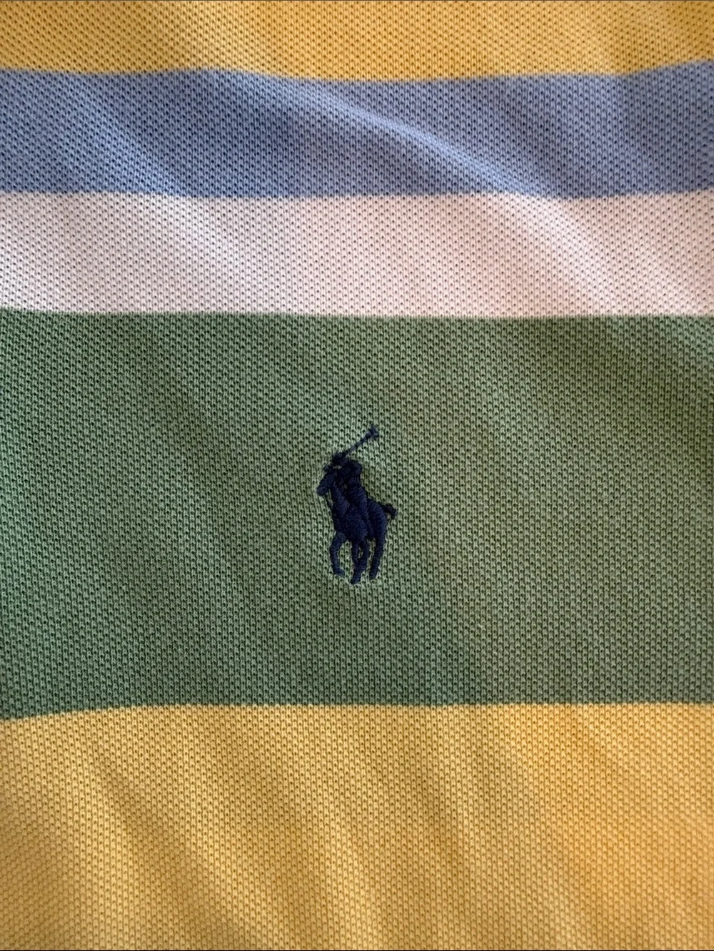 Polo Ralph Lauren classic fit Yellow Striped Mens Polo Shirt sz L